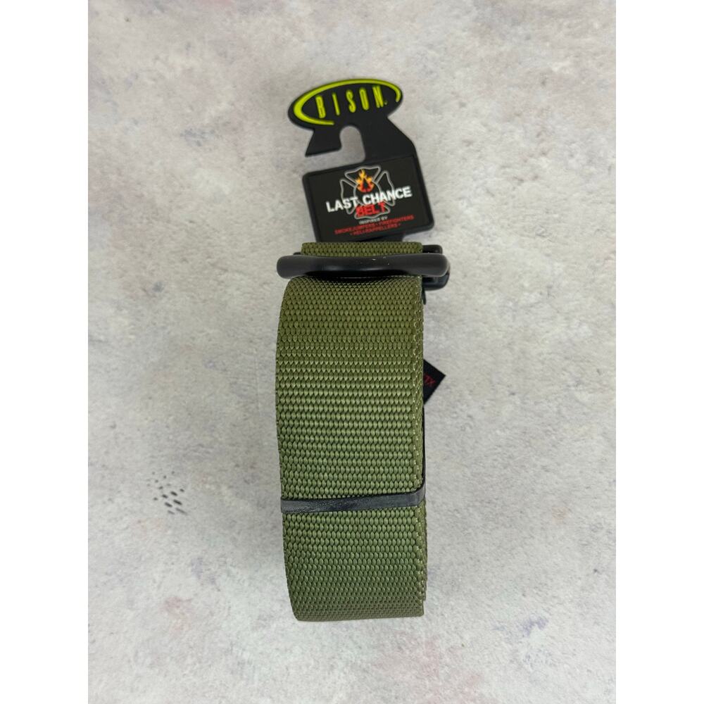 Bison,Last Chance Mid Duty Green Buckle,Black,504OLV XL,46”-50”,Made In USA